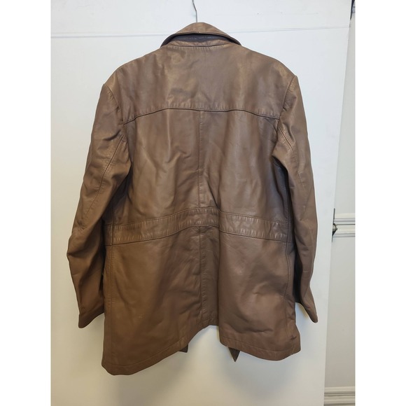 Mens Brown Leather Jacket Blazer Style Outerwear Coat Size Unspecified - Picture 2 of 11
